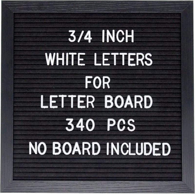 G GAMIT Pre-Cut 3/4 Inch White Letters for Felt Letter Board,340pcs plastic letters including Characters,Numbers,Symbols&Emoji for Message Board - (No Board Included) - Image 1